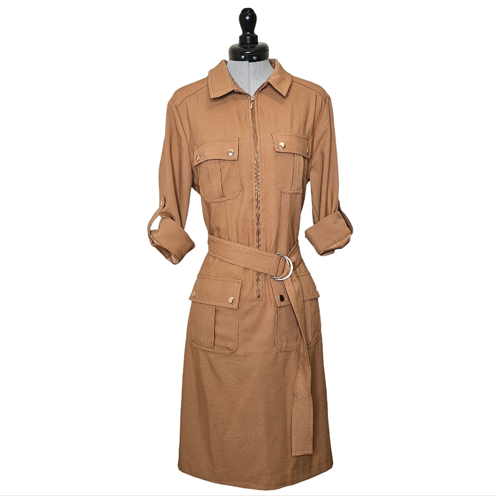 Suzy Shier Waist-Defined Utility Dress